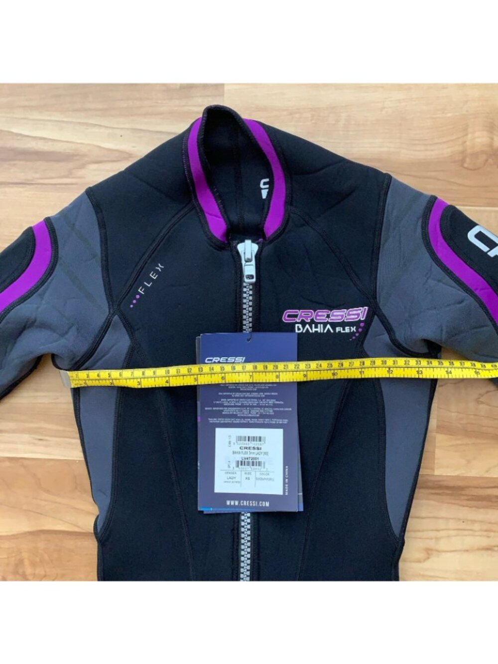 Cressi Bahia Flex 3mm Lady Size XS Black Purple One Piece Full Wetsuit NWT - Picture 13 of 16